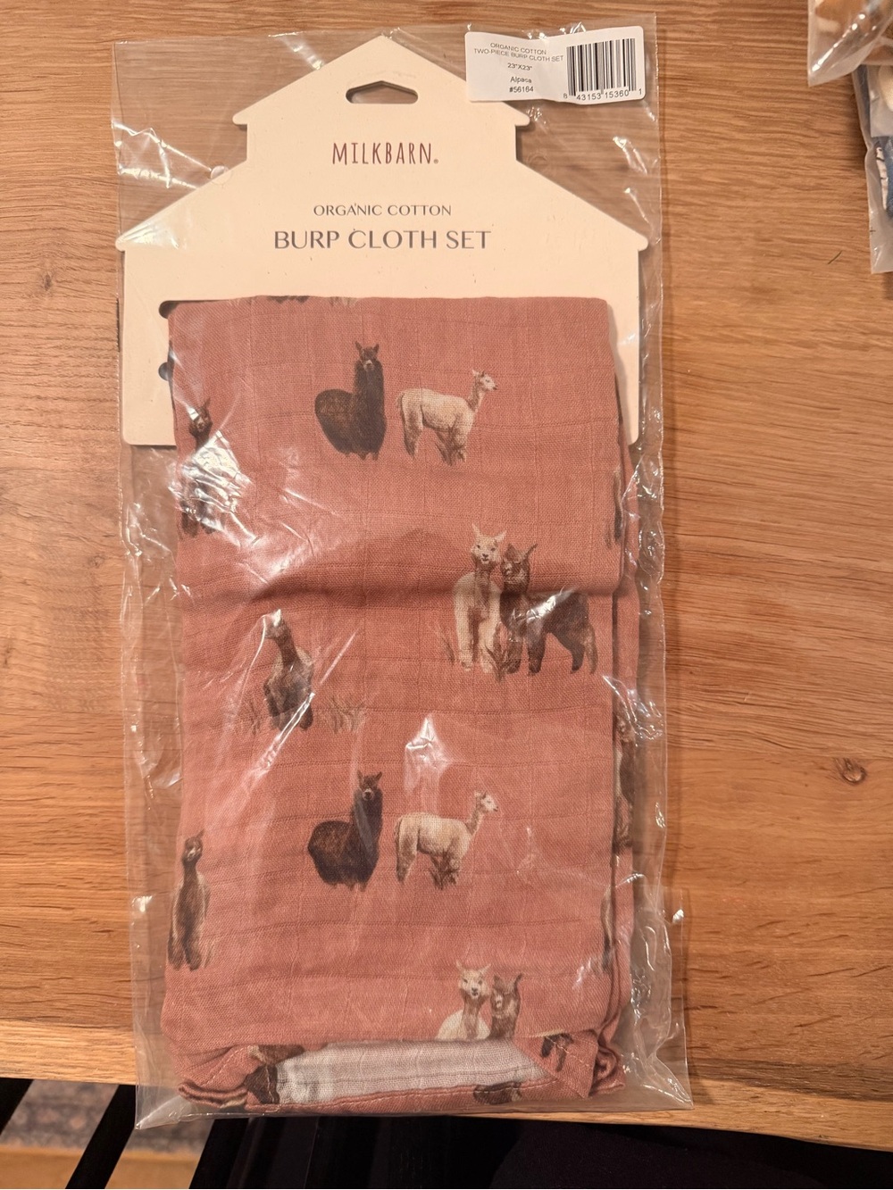Milkbarn Rust Llama Organic Cotton Burp Cloth